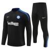 Inter Milan Training Huppari 2024-25 Neljännes Zip Musta - Miesten